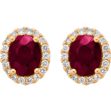 Christ Stud Earrings - Gold/Ruby/Diamonds