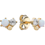 Christ Stud Earrings - Gold/Opal/Transparent