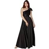 Jarlo London damer Belle maxiklänning med en axel och rosett klänning, svart, 36, svart