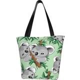 Dragkedja Tygkassar Bentli Cute Koala Tote Bag - Green