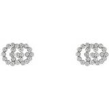 Gucci Stiftörhängen Gucci GG Running Earrings - Silver/Transparent