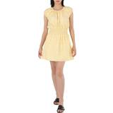 Kenzo Bomull Klänningar Kenzo Lemon Gingham Snakeskin A-line Mini Dress, Brand US 6