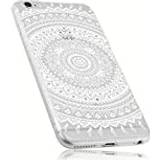 Mumbi Mobiltillbehör Mumbi Fodral kompatibelt med iPhone 6/6S mobiltelefonfodral med motiv mandala vit, transparent