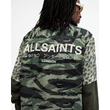 AllSaints Underground Camouflage Print Logo Shirt Ash Khaki Green