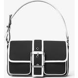 Neopren Handväskor Michael Kors MK Colby Medium Two-Tone Neoprene Shoulder Bag Black/white