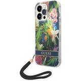 Mobiltillbehör Guess Flower Cord Case for iPhone 14 Pro Max (Blue)