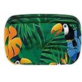 Tropical Brazil Palm Leaf Toucan Travel Personal Makeup Bag - Multicolor
