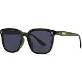 Hches Square Frame Sunglasses Polarized Green/Grey