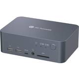 Nordic Docking station and KVM switch 2 to 2 & DP+HDMI to HDMI, 4K60Hz, 5x USB-A, 1x USB-C PD 60W, RJ45, 3.5mm AUX, SD card slot and Toslink