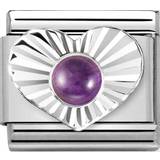 Nomination Composable Classic Link Heart Charm - Silver/Amethyst