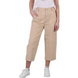 Moncler Beige - Dam Kläder Moncler Relaxed Stretch-cotton Cropped Trousers