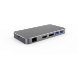 Macbook dockningsstation Nordic 1 to 7 USB-C Docking Station for Dual Monitors 1xHDMI 1x DP 8K30Hz 4K120Hz PD3.0 100W 2xUSB-A 1xUSB-C 1xRJ45 Giga Macbook M1 & M2