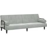 vidaXL Sofa Bed With Armrests Light Grey Soffa 205cm 2-sits