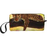Dam Sminkväskor Beeoficepeng Funny Leopard Portable Makeup Bag - Multicolour