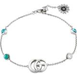 Topas Armband Gucci Double G Bracelet - Silver/Topaz/Turquoise/Pearls