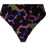 Topshop Kläder Topshop – Flerfärgad bikiniunderdel med hög midja, hög benskärning och suddigt djurmönster-Flera