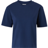 Dam - Långa ärmar Överdelar Gina Tricot Basic Tee Tops & Shirts - Blue