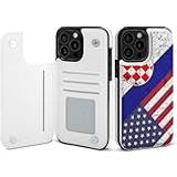 Mobilfodral SONGTING Kroatisk amerikansk flagga flip telefonfodral kompatibelt med iPhone 15 Pro Max sött plånboksfodral telefon skyddande fodral med korthållare