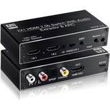 Hdmi rca kablar Nördic SGM-163 2.0b HDMI Switch with Audio Extrator & ARC 2xHDMI - HDMI/RCA/Optical/Coaxial/3.5mm F-F