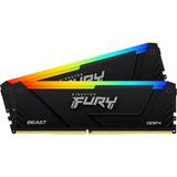Belysning - DDR4 RAM minnen Kingston Fury Beast RGB Black DDR4 3600MHz 2x8GB (KF436C17BB2AK2/16)