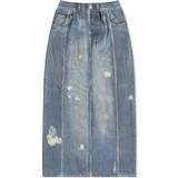 Acne Studios Kjolar Acne Studios Women's Printed Denim Midi Skirt Denim Blue