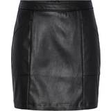 Pieces Skinnkjolar Pieces Selma Faux Leather Skirt - Black