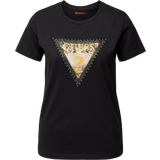 Strass Kläder Guess Animal Triangle Logo T-shirt - Jet Black