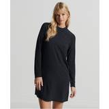 Superdry Dam - Korta klänningar Superdry Womens Long Sleeve Woven Mini Dress Black Viscose