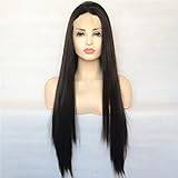 Synthetic lace front wigs,Darkest Brown Synthetic T Lace Front Wig Silky Straight Heat Fiber