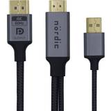 Nördic HMDP-115 HDMI 2.0 - Displayport 1.2/USB A M-M 1.5m