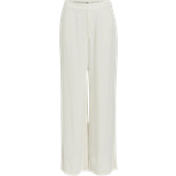 Object Byxor & Shorts Object Sanne Aline Linen Blend Wide Leg Trousers - Sandshell