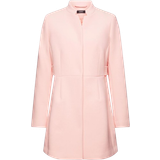 Esprit Inverted Lapel Collar Waisted Coat - Pink