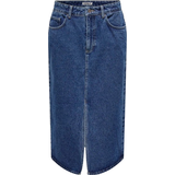 XS Kjolar Only Bianca Midi Skirt - Blue/Medium Blue Denim