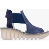 Fly London Sandaletter Fly London Biga Jeans Suede Wedge Sandals Colour: Blue Leather