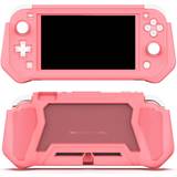 Konsoldekaler MAULUND Nintendo Switch Lite 360° Plastik Cover Indbygget Skærmbeskyttelse - Pink