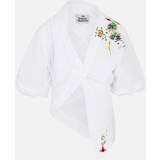 Vivienne Westwood Dam Ytterkläder Vivienne Westwood Worth More Floral-Embroidered Denim Jacket White