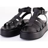 Buffalo Dam Tofflor & Sandaler Buffalo Damskor NOA GREEK SANDAL svart sandal öppna skor, svart