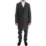 Dolce & Gabbana Kostymer Dolce & Gabbana Gray Wool Long Piece Two Button Men's Suit