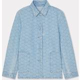 Kenzo Dam Ytterkläder Kenzo Womens Blue Denim Workwear Graphic-pattern Denim Shirt