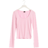 Elastan/Lycra/Spandex Överdelar Gina Tricot Soft Touch Jersey Top - Pink