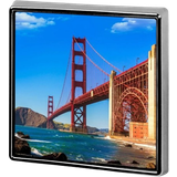 Metall Broscher San Francisco Golden Gate Bridge Square Brooch - Silver/Multicolour