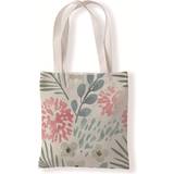 Siebe Flowers and Leaves Aesthetic Tote Bag - White
