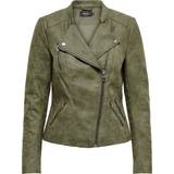 4 - Dam Jackor Only Ava Imitation Leather Jacket - Green/Kalamata