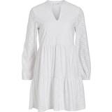 Polyester Klänningar Vila Long Sleeve Knee Length Dress - Optical Snow