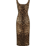 Dam - Leopard Kläder Dolce & Gabbana Leopard Print Midi Dress - Brown