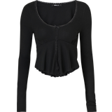 Dam - Jersey Kläder Gina Tricot Lace Detail Top - Black