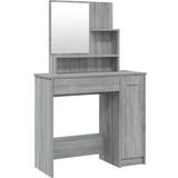vidaXL Vanity Table with Mirror Grey Sonoma Sminkbord 35x86.5cm