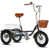 Svarta Trehjulingar Small 3-wheel bicycle front environmental protection woven basket - Black Barncykel