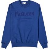 Alexander McQueen Tröjor Alexander McQueen Men's Graffiti Logo Crew Sweat Midnight Blue