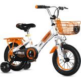 SilteD Shock Absorbing Children's Bike with Widened Extra Wheel Basket - Orange Barncykel, Unisex